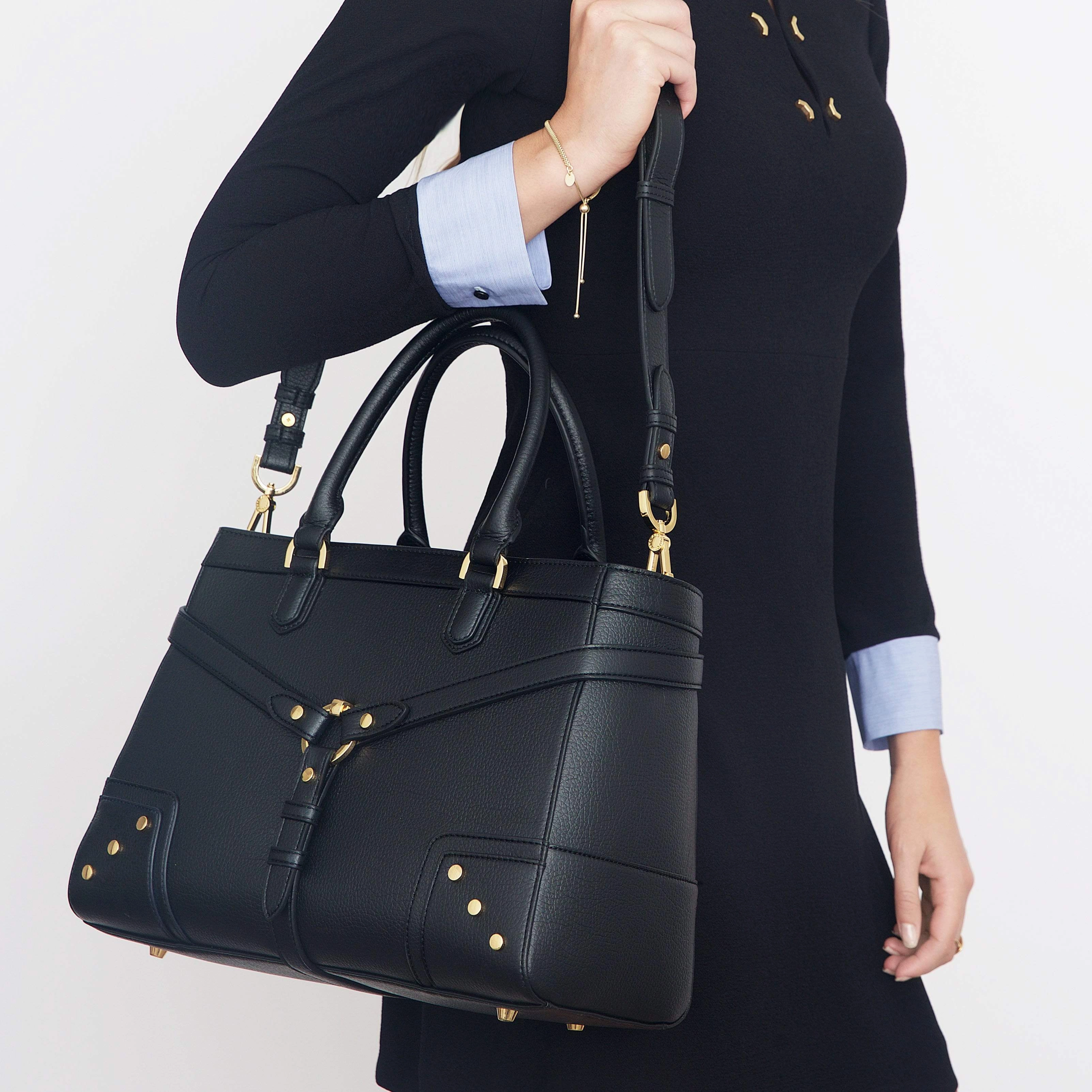Stockholm Vegan Leather Handbag | Black