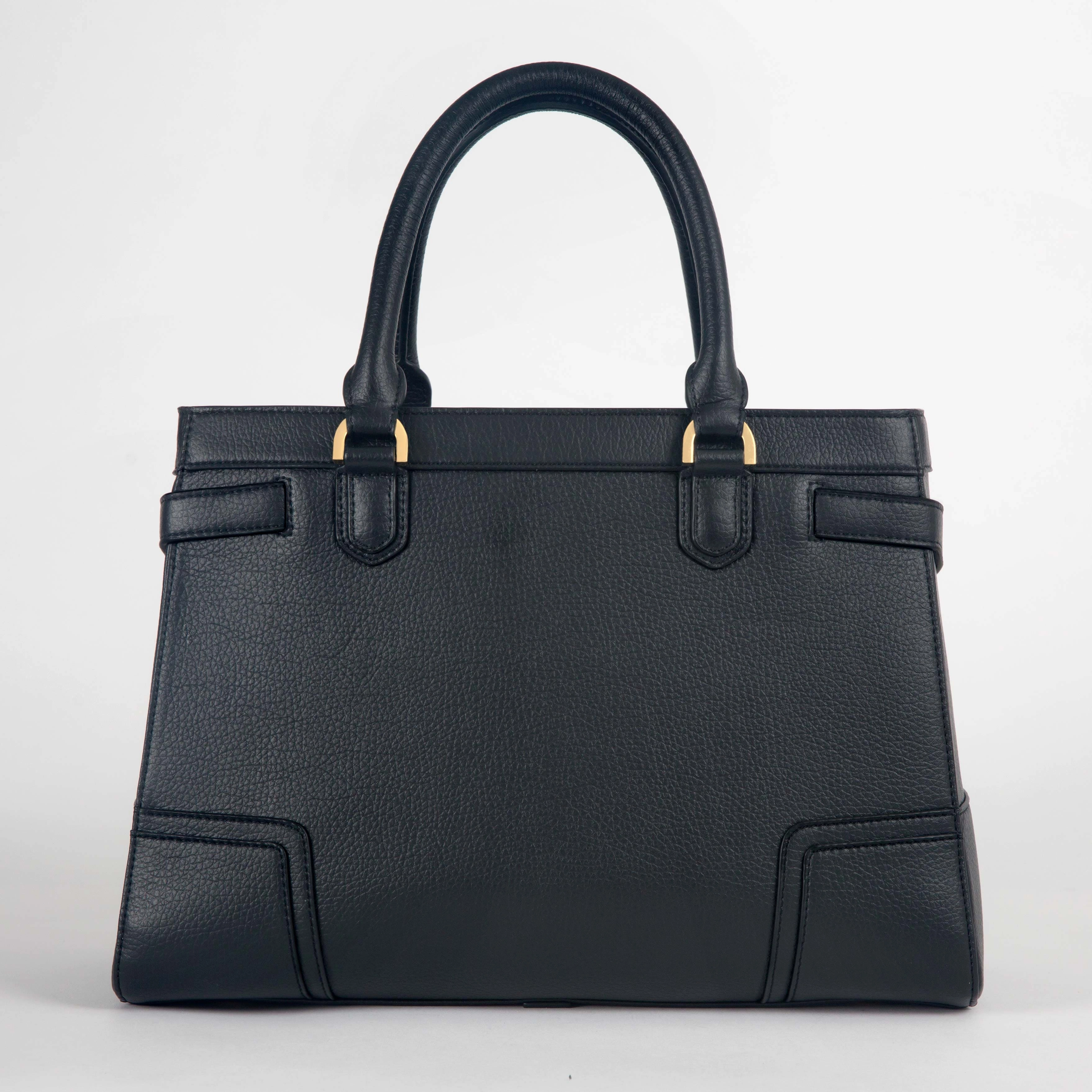 Stockholm Vegan Leather Handbag | Black