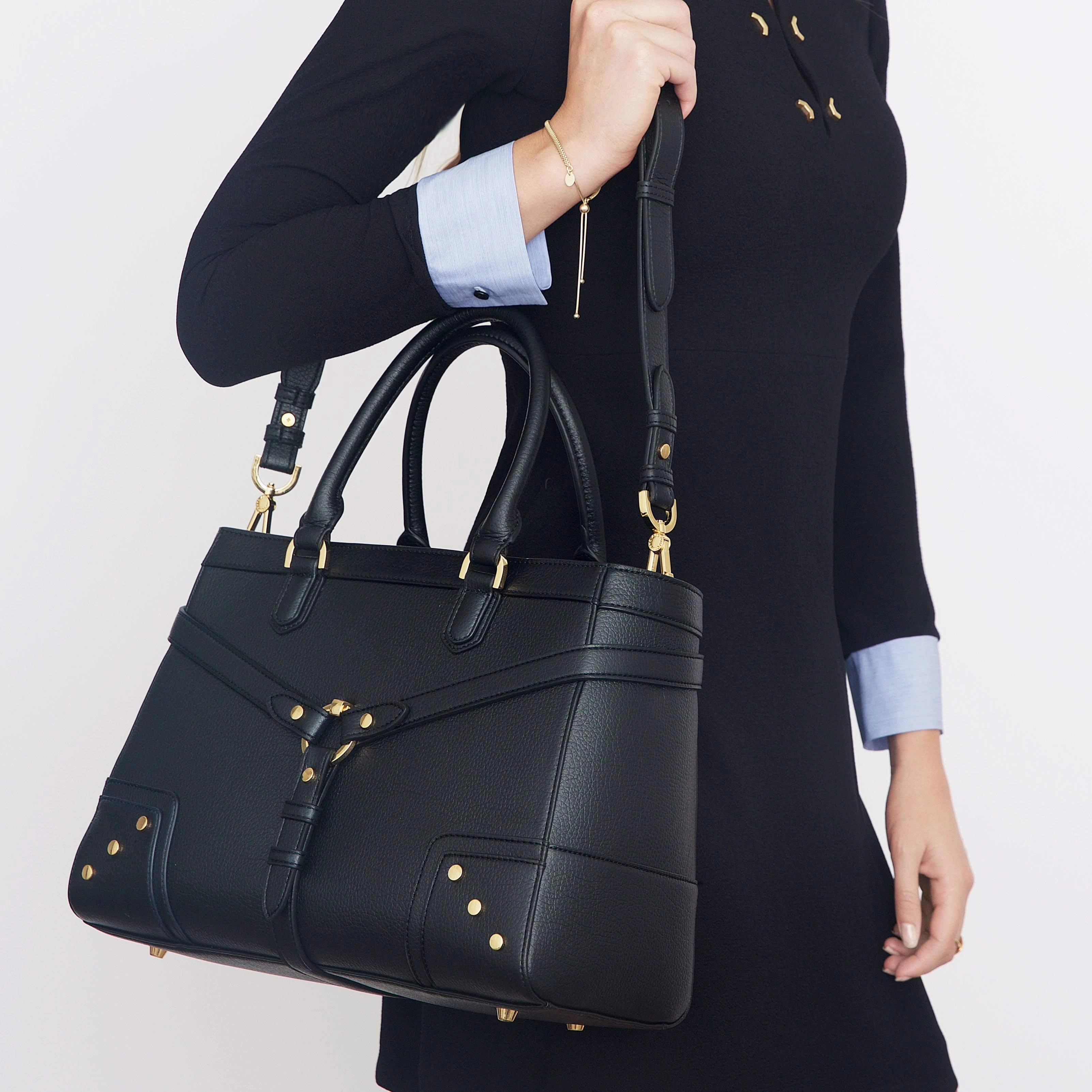 Stockholm Vegan Leather Handbag | Black