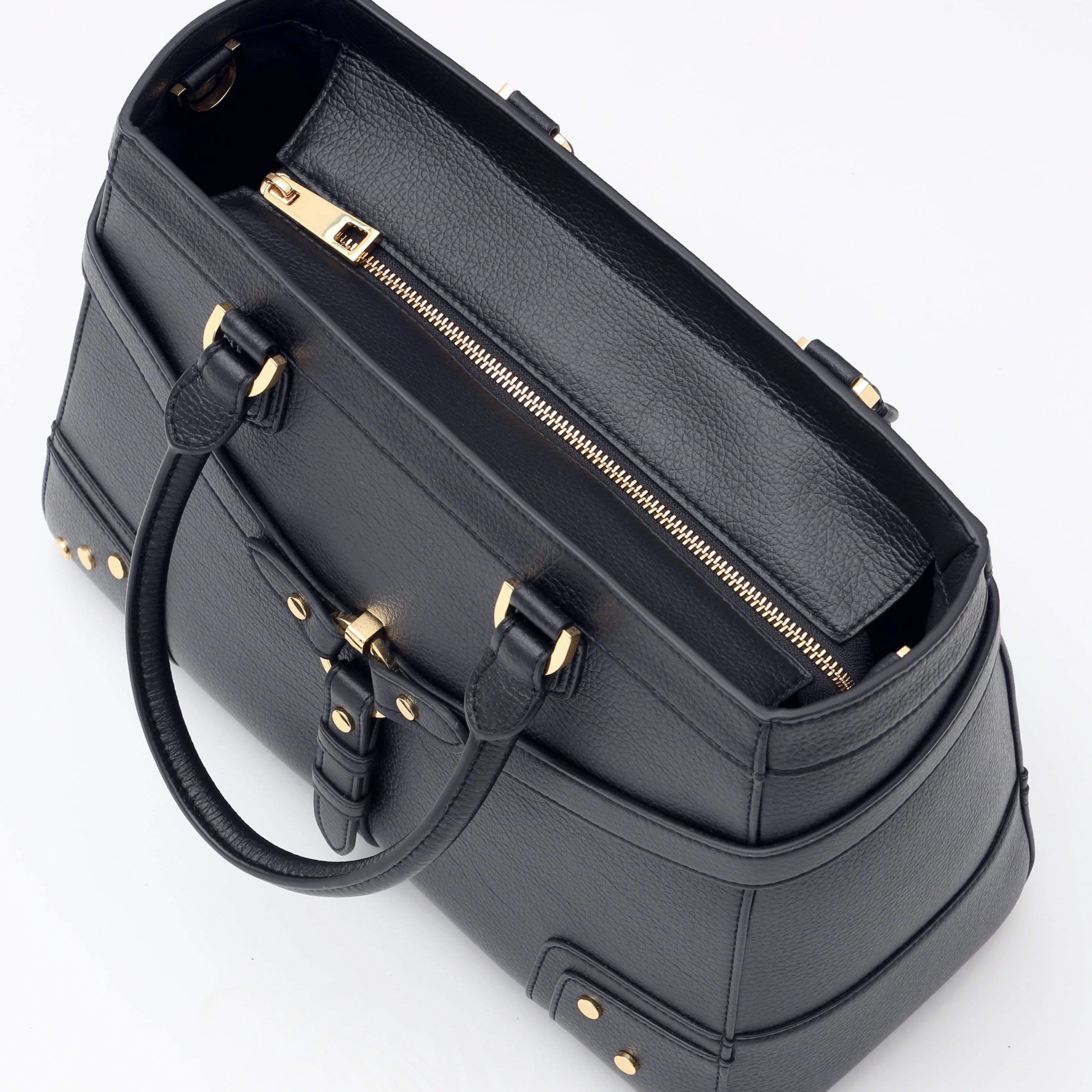 Stockholm Vegan Leather Handbag | Black