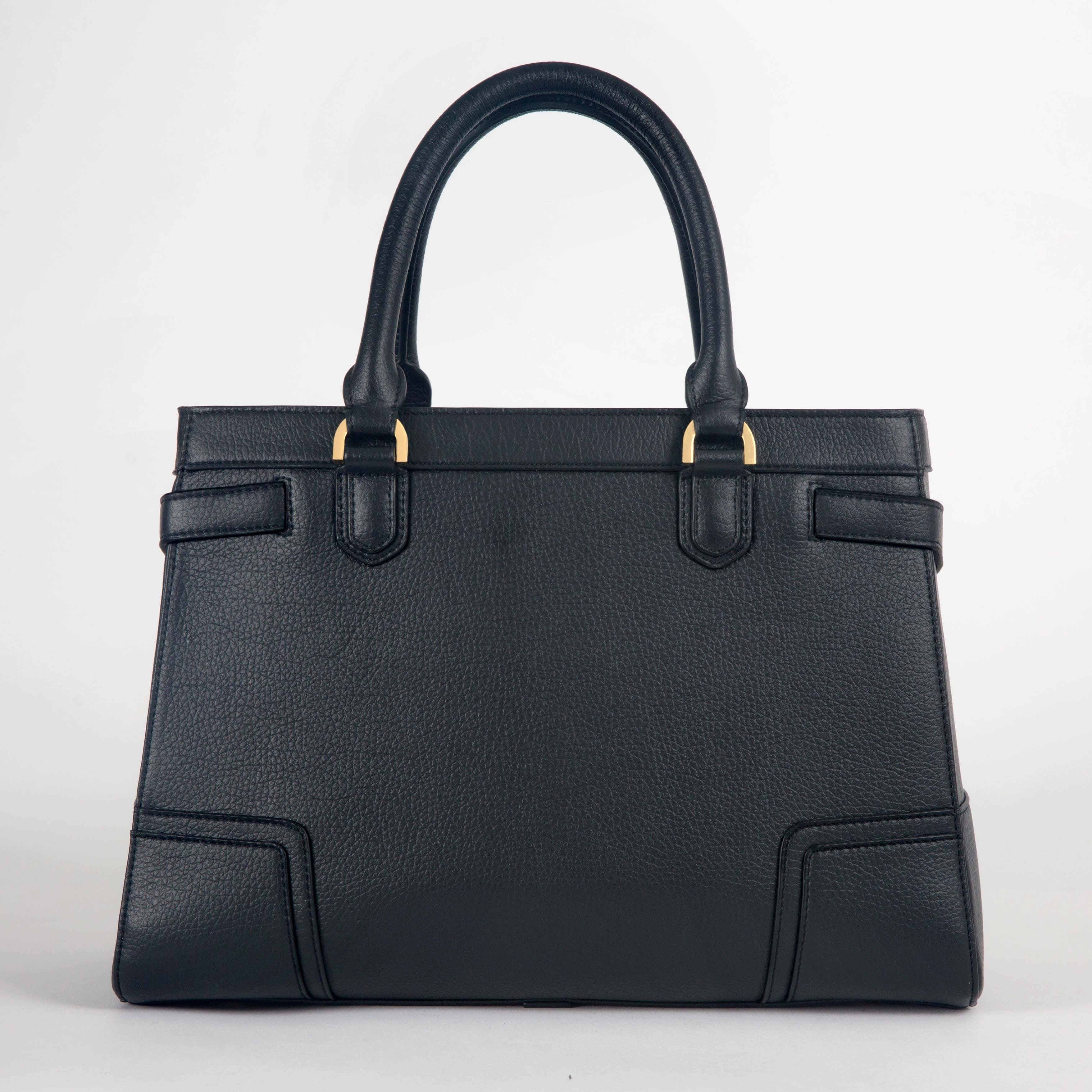 Stockholm Vegan Leather Handbag | Black