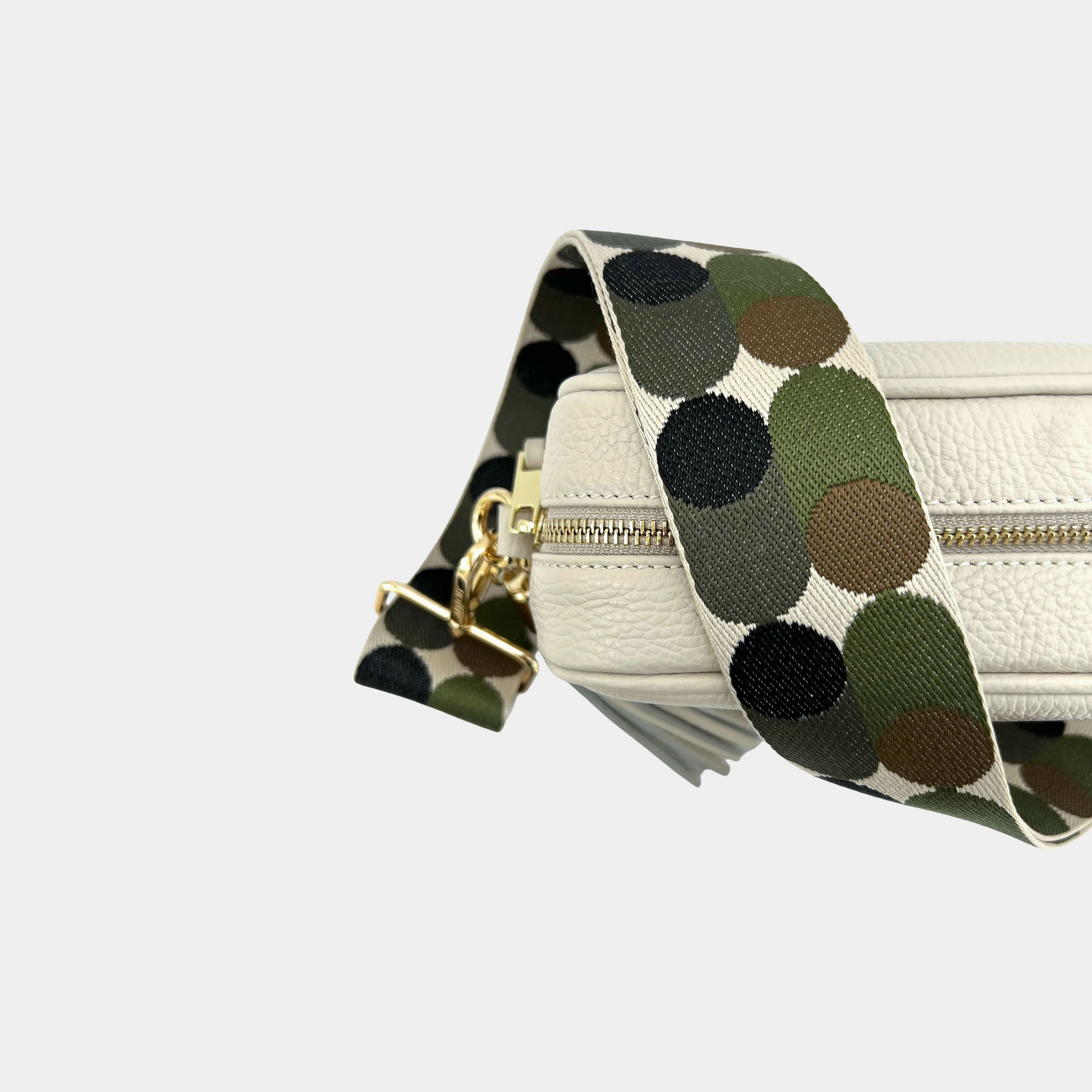 Stone Leather Crossbody Bag With Gold Chain Strap