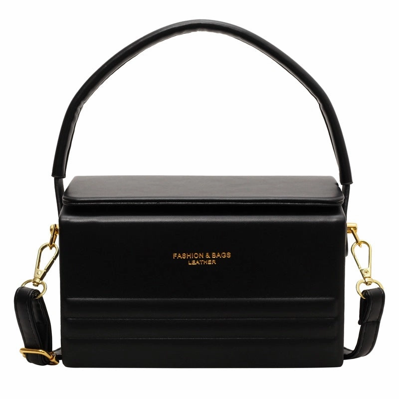Striped Letter Textured Hard Shell  Crossbody Bag