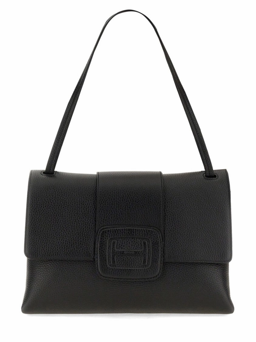 Structured Calfskin H-Bag With Adjustable Shoulder Strap