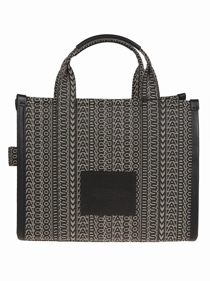 Structured Jacquard Tote Bag With Monogram Design