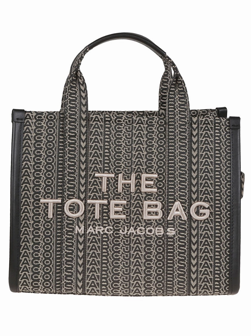 Structured Jacquard Tote Bag With Monogram Design