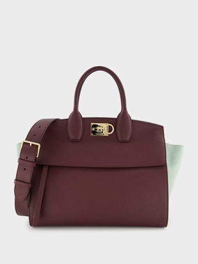 Studio Large Calfskin and Suede Soft Bag