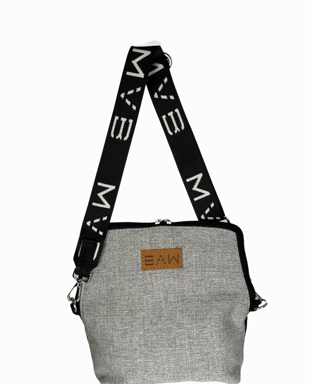 Summer Canvas & Cork Vegan Crossbody Flop Bag | Soft Ash