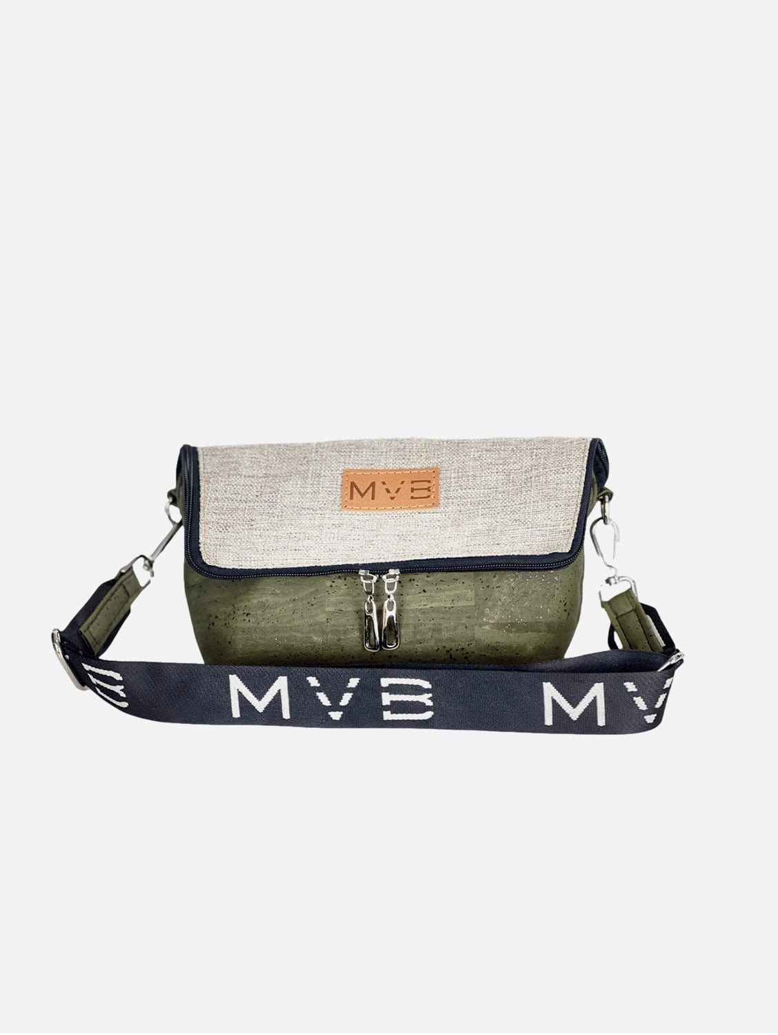 Summer Canvas & Cork Vegan Crossbody Flop Bag | Soft Earth