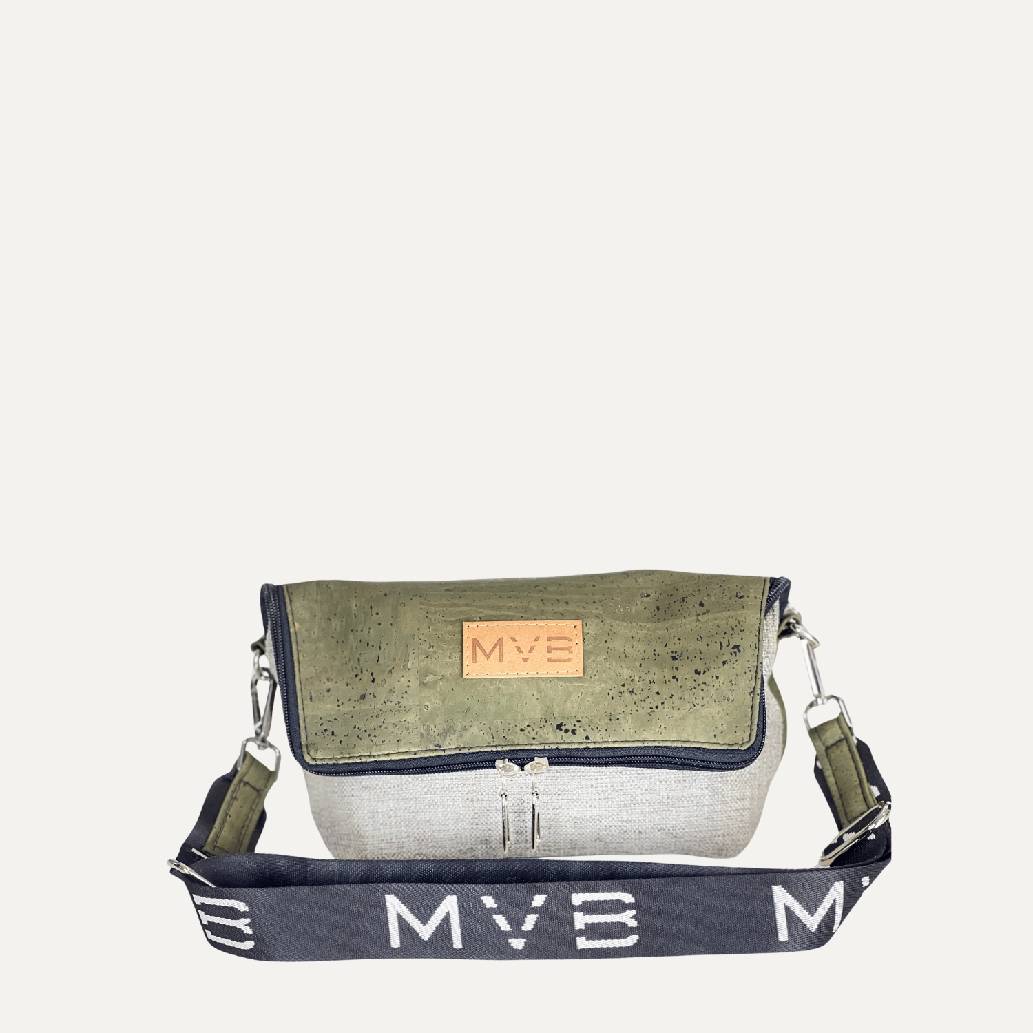 Summer Canvas & Cork Vegan Crossbody Flop Bag | Soft Earth
