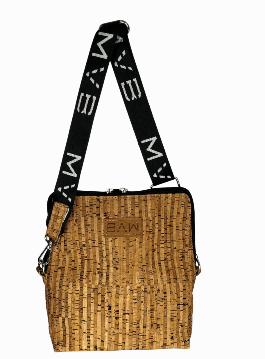 Summer Canvas & Cork Vegan Crossbody Flop Bag | Soft Natural