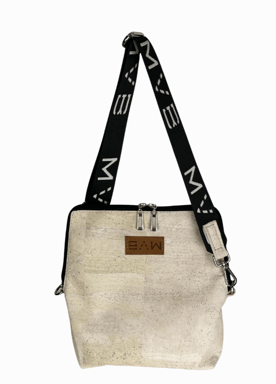 Summer Canvas & Cork Vegan Crossbody Flop Bag | Soft Pink