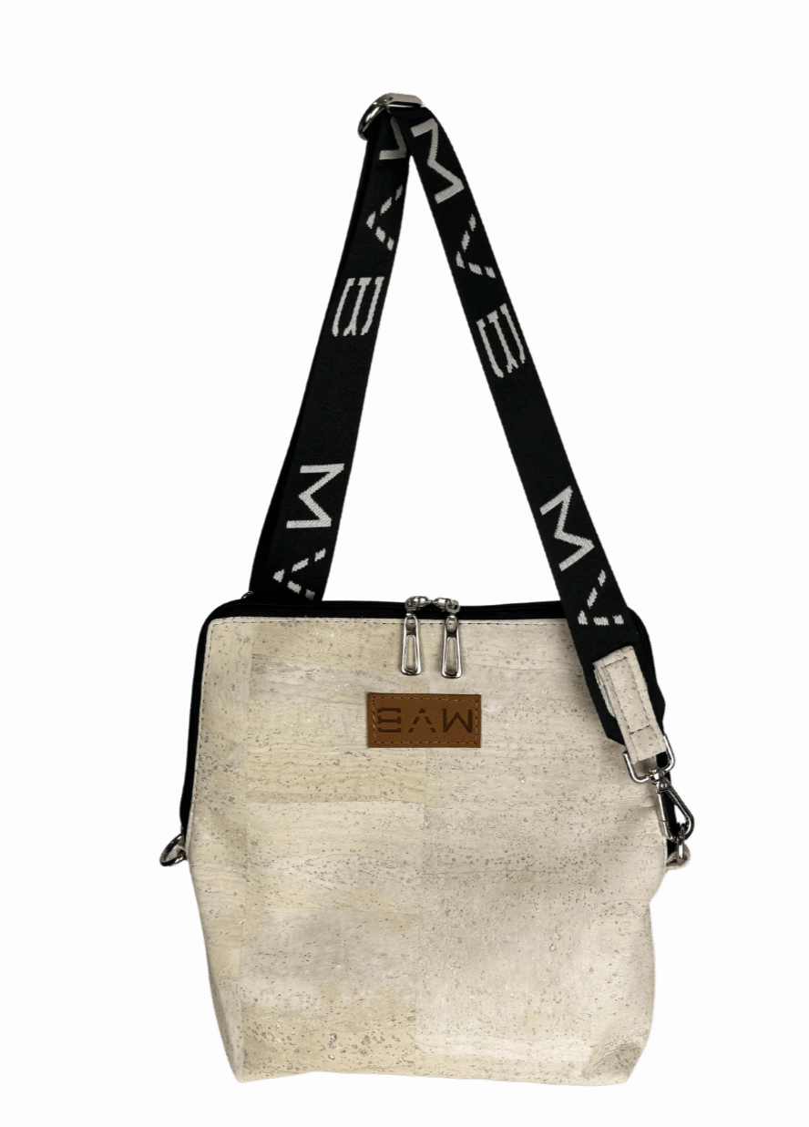 Summer Canvas & Cork Vegan Crossbody Flop Bag | Soft Pink