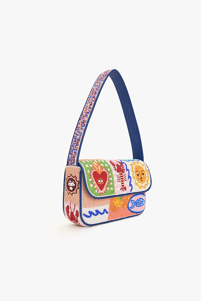 Sun & Sea Beaded Shoulder Bag