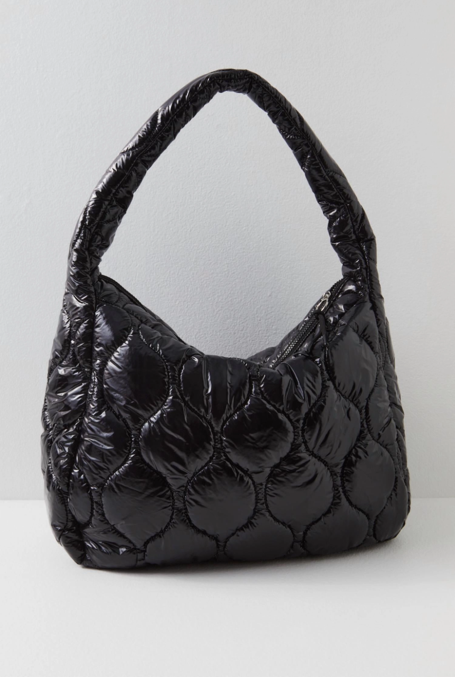 Surplus Shine Carryall Tote Bag In Black Patent