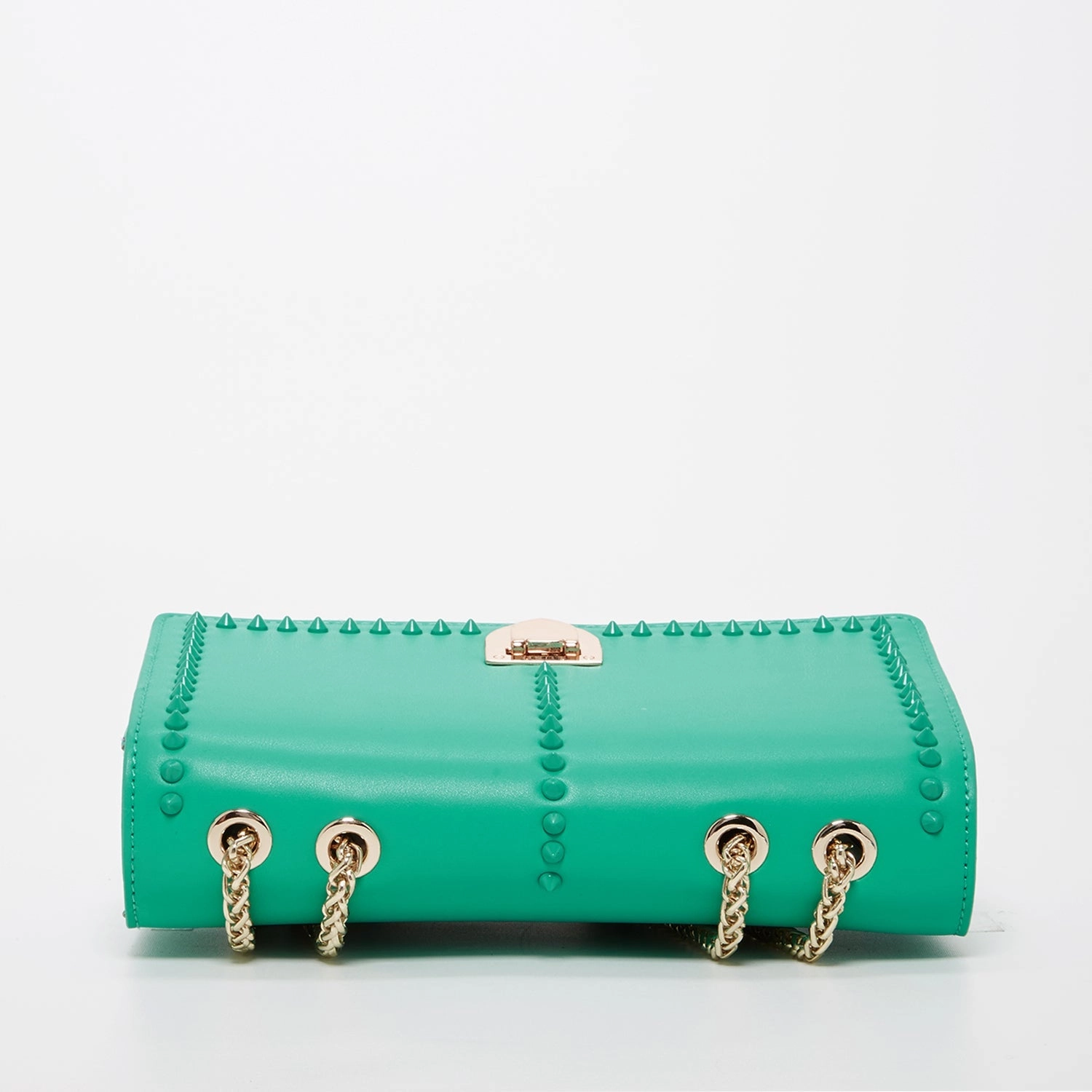 SUSU Josie Green Leather Shoulder Bag With Chain Strap