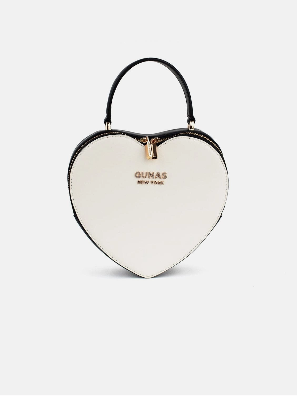 Sweetheart Tiffany Vegan Leather Crossbody Bag | Black & White