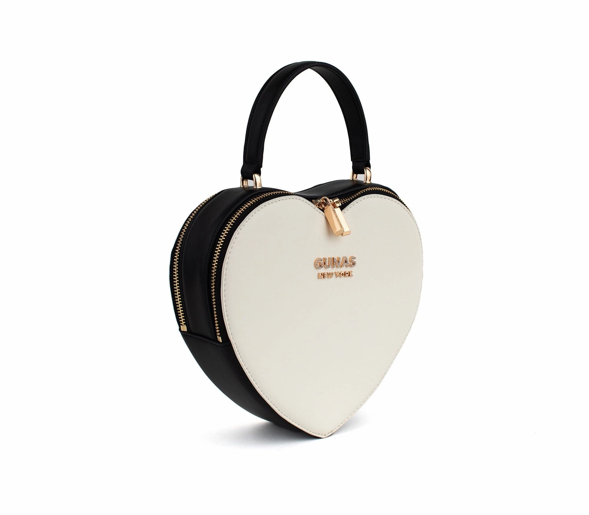 Sweetheart Tiffany Vegan Leather Crossbody Bag | Black & White