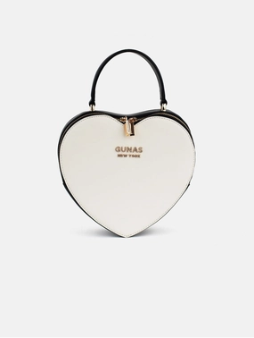 Sweetheart Tiffany Vegan Leather Crossbody Bag | Black & White