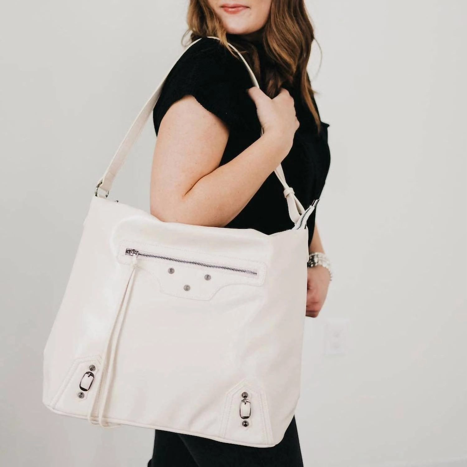 Tabitha Travel Work Crossbody Tote Bag In Cream