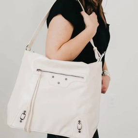 Tabitha Travel Work Crossbody Tote Bag In Cream