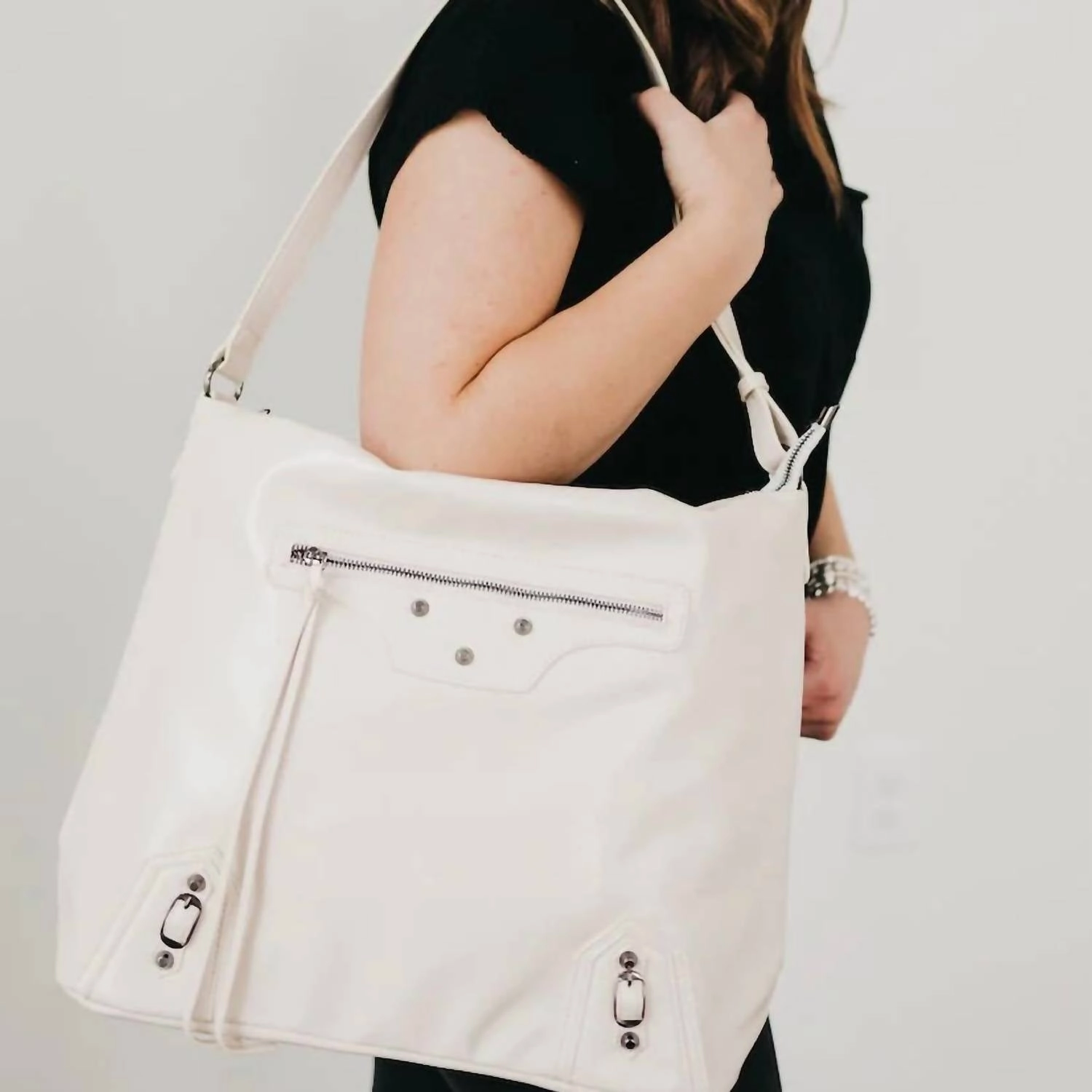 Tabitha Travel Work Crossbody Tote Bag In Cream