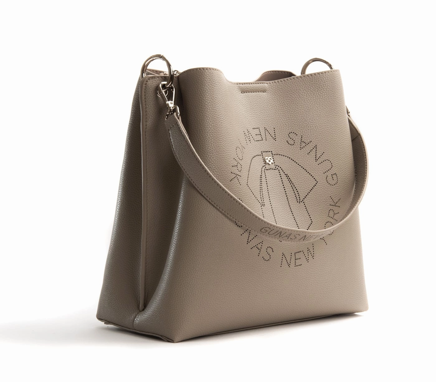 Tabitha Vegan Leather Bucket Bag | Grey