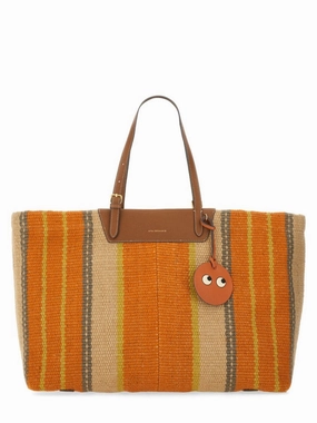 Textured Tote Bag With Stripe Design