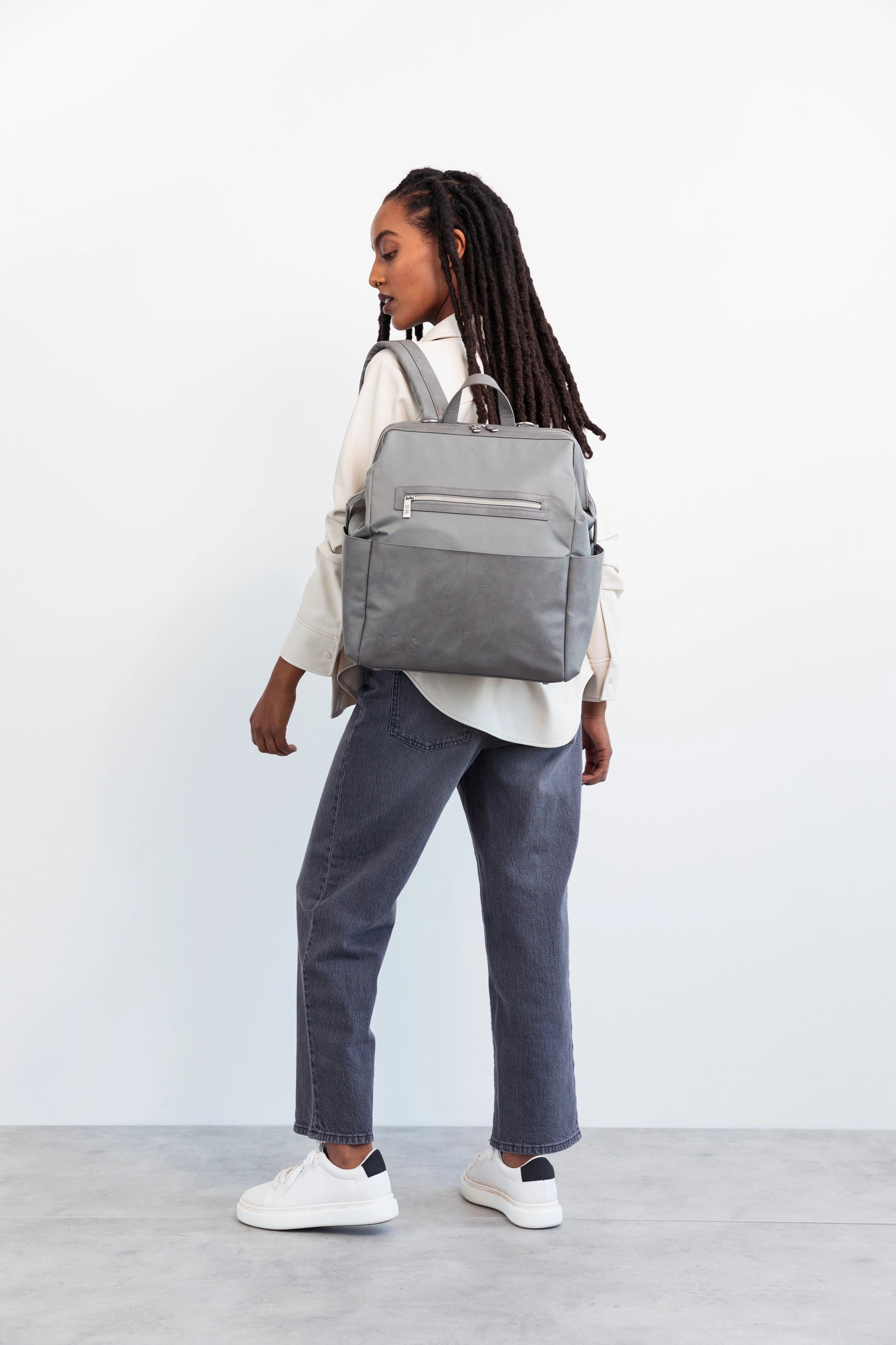 The Backpack Diaper Bag in Grey
