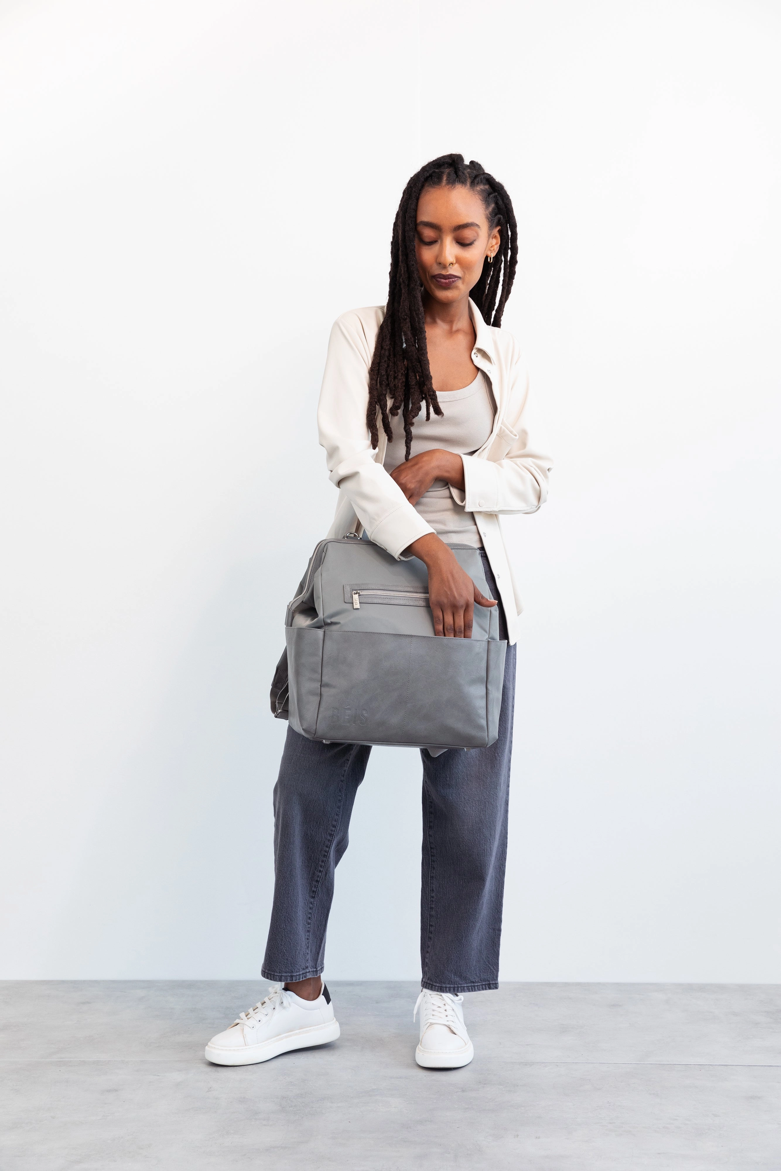 The Backpack Diaper Bag in Grey
