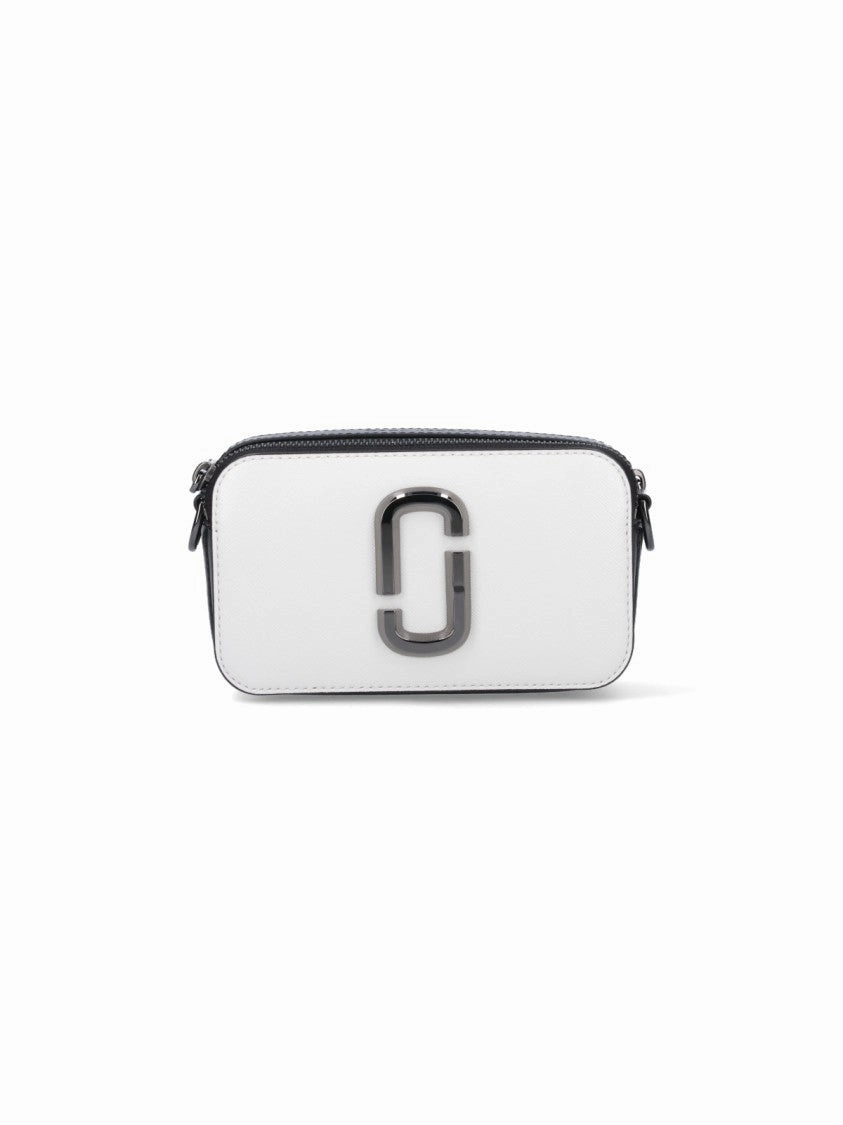 The Bi-Color Snapshot" Shoulder Bag C White