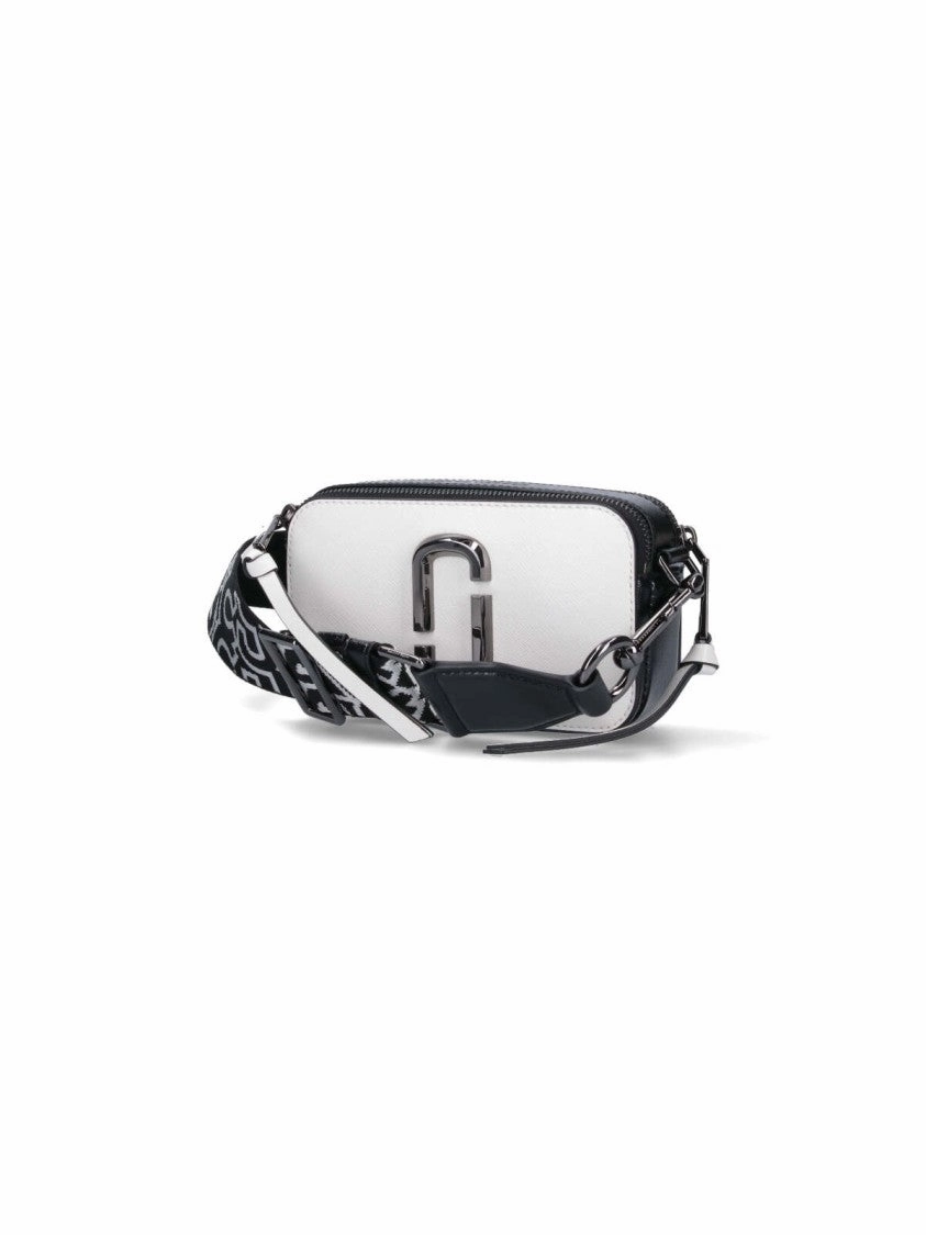 The Bi-Color Snapshot" Shoulder Bag C White