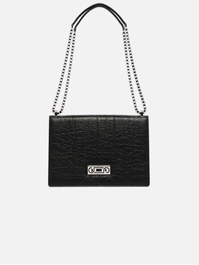 The Cristiana Pinatex Vegan Shoulder Bag | Black Metallic