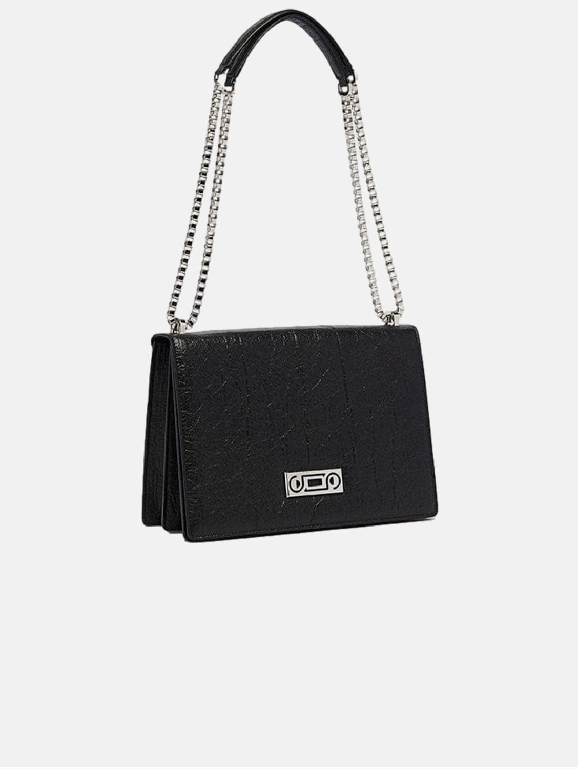 The Cristiana Pinatex Vegan Shoulder Bag | Black Metallic