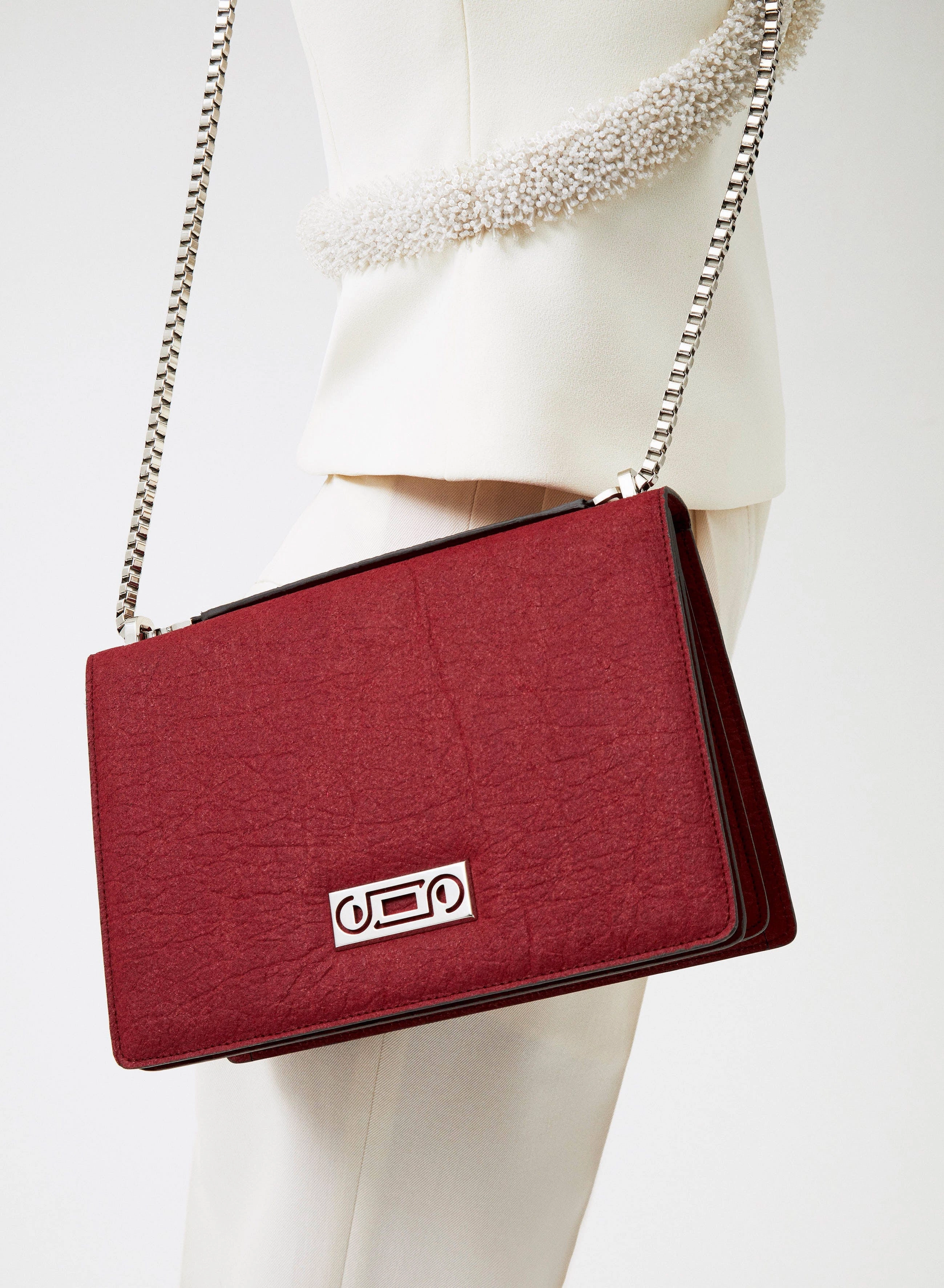 The Cristiana Pinatex Vegan Shoulder Bag | Cherry Red