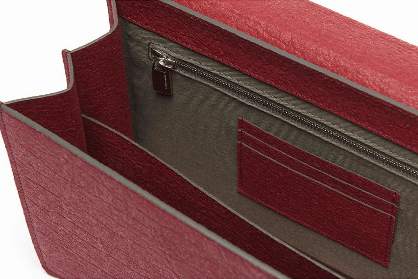 The Cristiana Pinatex Vegan Shoulder Bag | Cherry Red