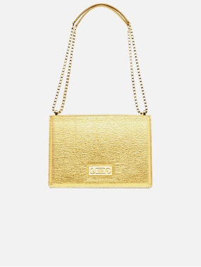 The Cristiana Pinatex Vegan Shoulder Bag | Gold Metallic