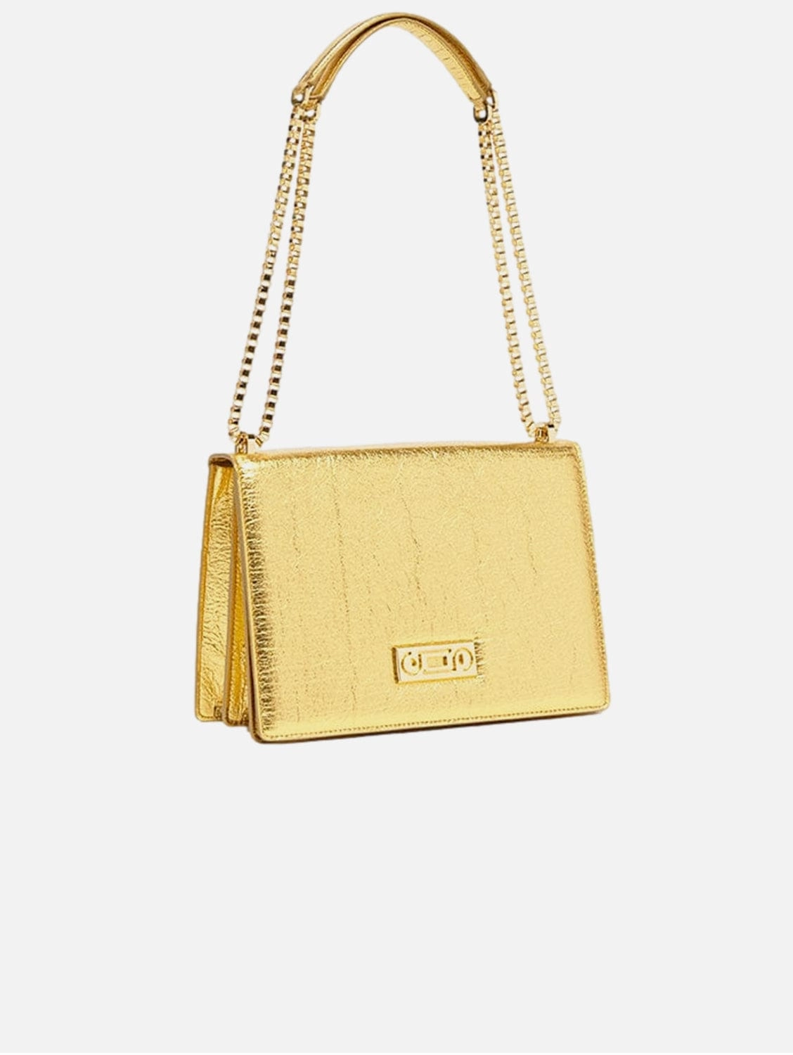 The Cristiana Pinatex Vegan Shoulder Bag | Gold Metallic