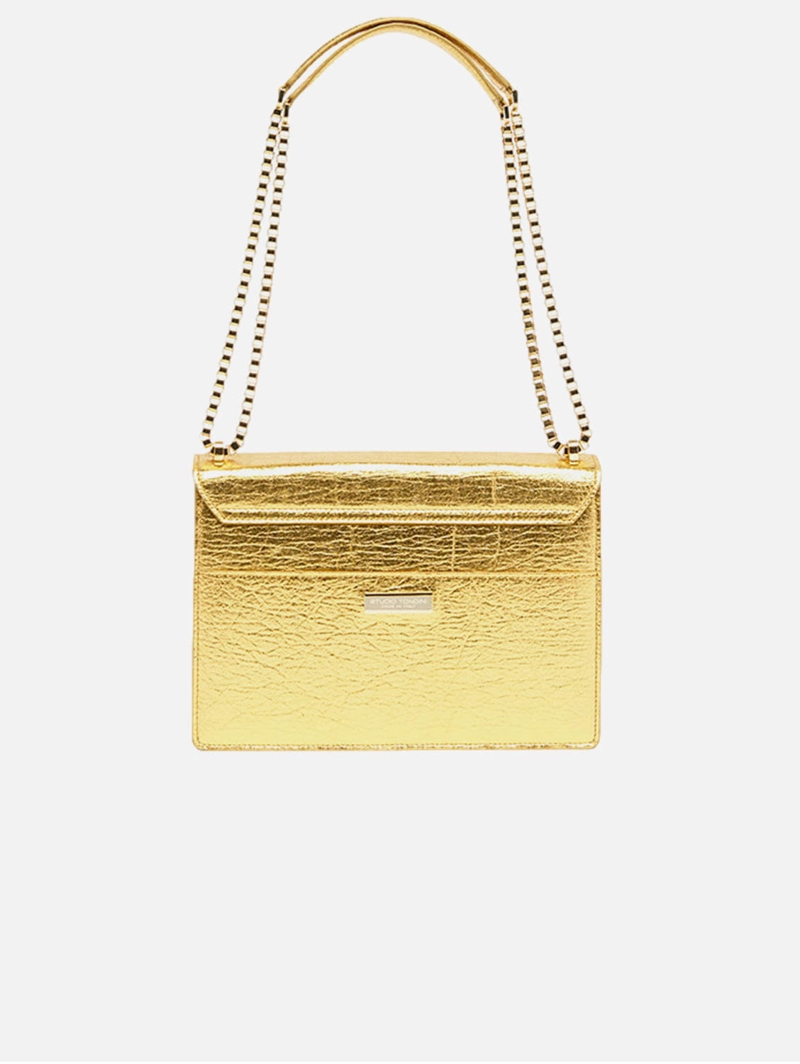 The Cristiana Pinatex Vegan Shoulder Bag | Gold Metallic