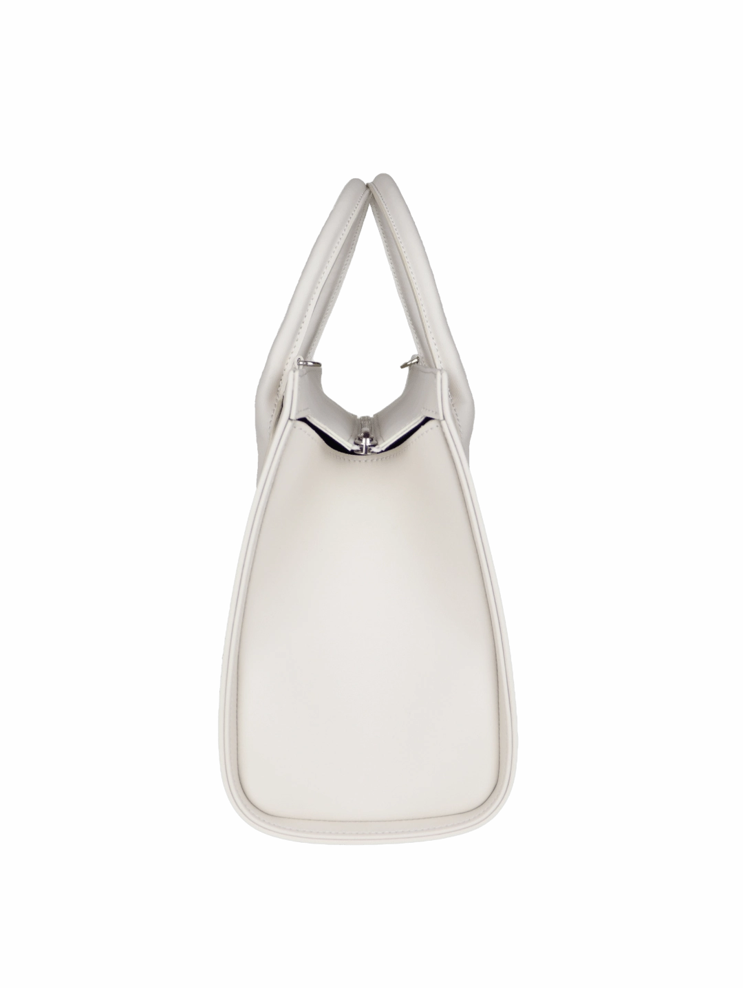 The L Vegan Grape Leather Shoulder Strap Tote Bag | Cream