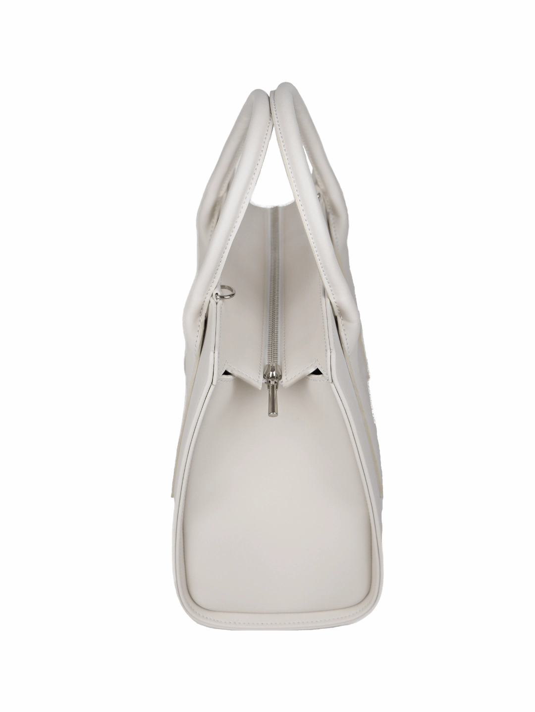 The L Vegan Grape Leather Shoulder Strap Tote Bag | Cream