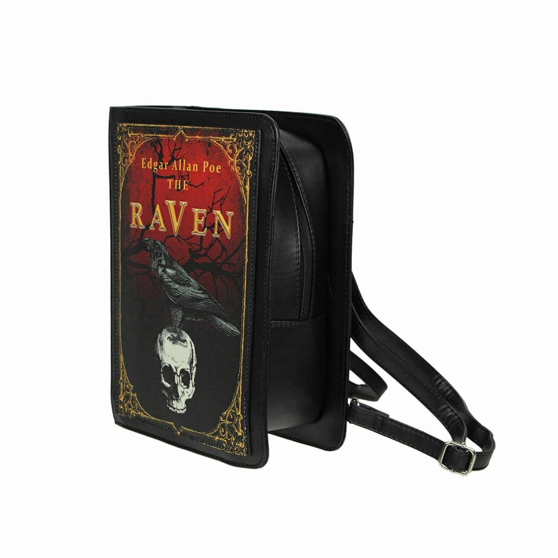 The Raven Vinyl Book Backpack Purse Adjustable Strap Crossbody Bag