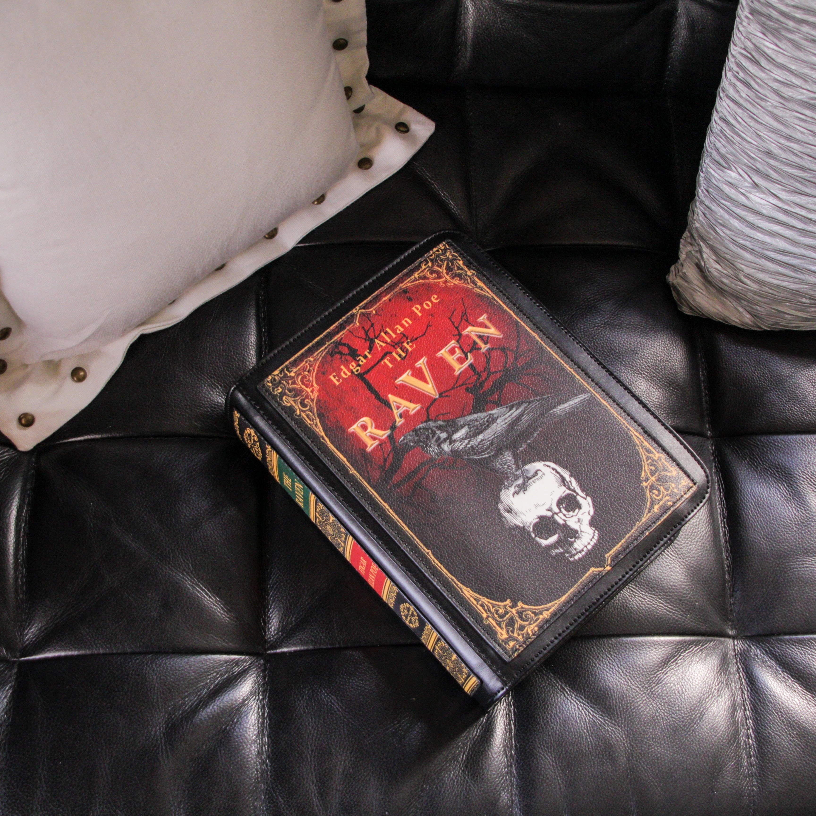 The Raven Vinyl Book Backpack Purse Adjustable Strap Crossbody Bag