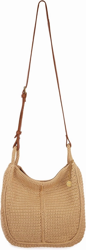 The Sak Los Feliz Crossbody Purse - Hand Crochet Women's Handbag for Everyday & Travel - Cross Body Bag With Zipper Pockets & Adjustable Shoulder Bag Strap - Bamboo