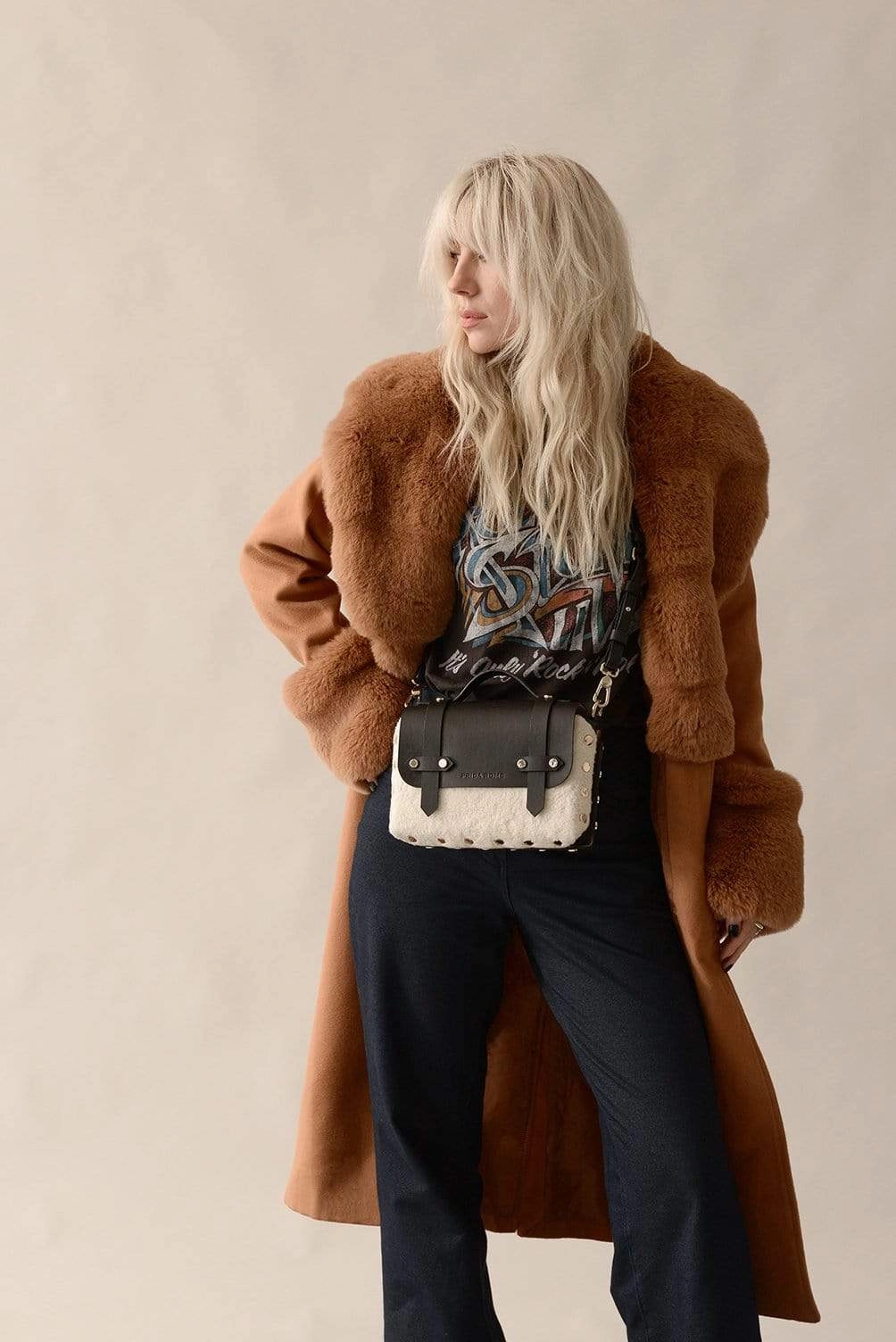 The WEEK/END Crossbody Add-On | Vegan Shearling Panel
