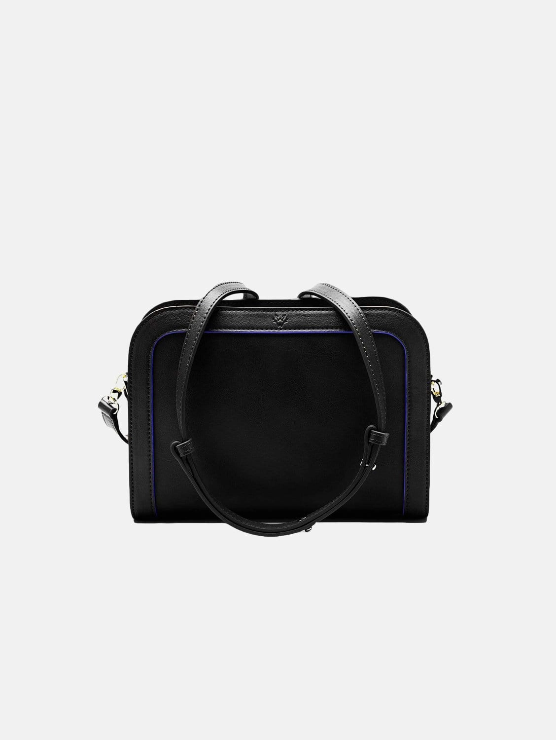 The Wilton Vegan Leather Crossbody Bag | Black & Cobalt Blue