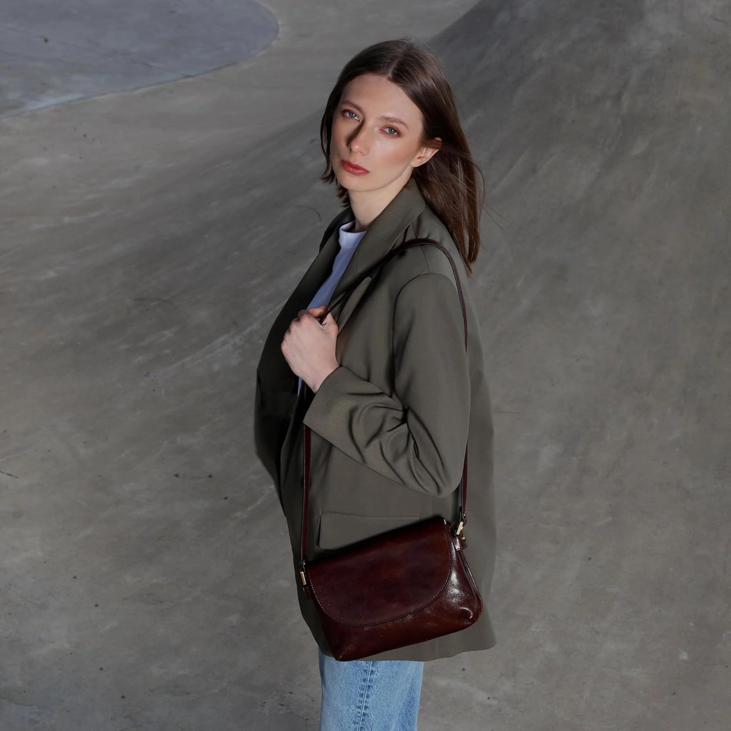 Time Resistance Leather Cross Body Bag for Women - Handbag - Shoulder Bag - Messenger - Purse