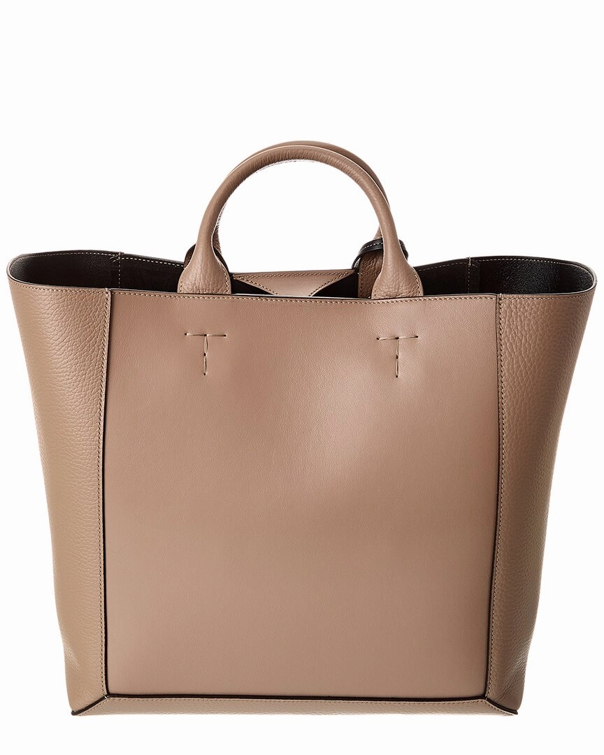TODs Logo Double Up Medium Leather Tote