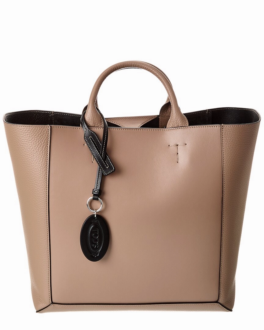 TODs Logo Double Up Medium Leather Tote