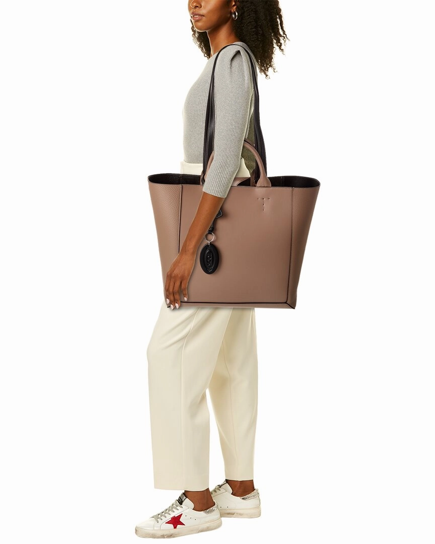 TODs Logo Double Up Medium Leather Tote